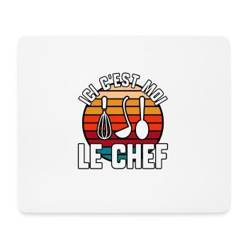 Ici c’est moi le chef - Tapis de souris (format paysage) - blanc - Devant