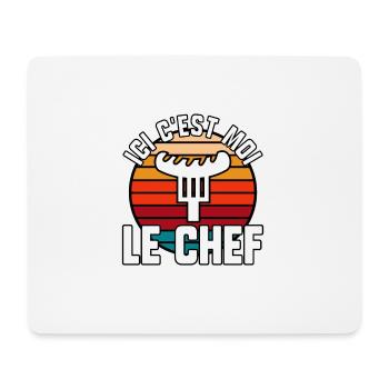 Ici c’est moi le chef - Tapis de souris (format paysage) - blanc - Devant