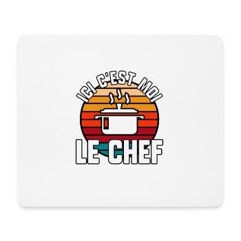 Ici c’est moi le chef - Tapis de souris (format paysage) - blanc - Devant