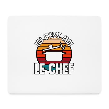 Ici c’est moi le chef - Tapis de souris (format paysage) - blanc - Devant