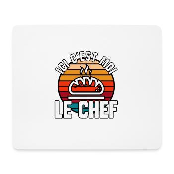 Ici c’est moi le chef - Tapis de souris (format paysage) - blanc - Devant