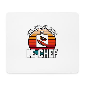 Ici c’est moi le chef - Tapis de souris (format paysage) - blanc - Devant