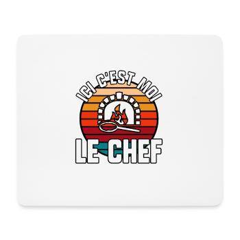 Ici c’est moi le chef - Tapis de souris (format paysage) - blanc - Devant