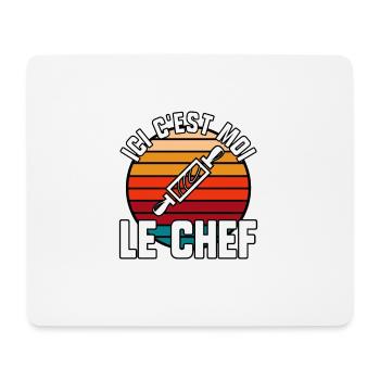 Ici c’est moi le chef - Tapis de souris (format paysage) - blanc - Devant