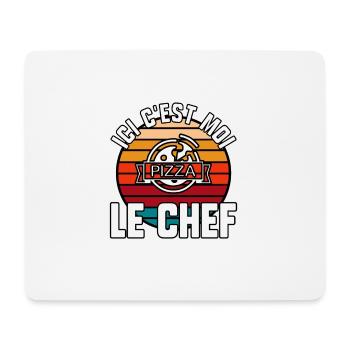 Ici c’est moi le chef - Tapis de souris (format paysage) - blanc - Devant