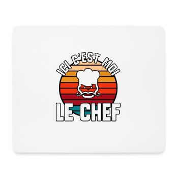 Ici c’est moi le chef - Tapis de souris (format paysage) - blanc - Devant