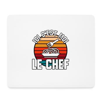 Ici c’est moi le chef - Tapis de souris (format paysage) - blanc - Devant