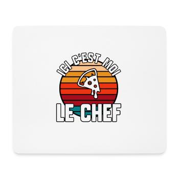 Ici c’est moi le chef - Tapis de souris (format paysage) - blanc - Devant