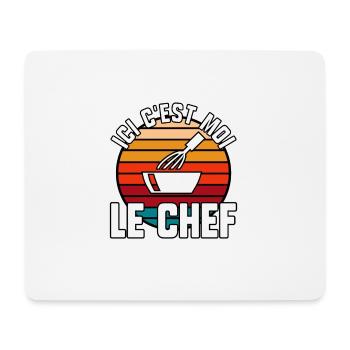 Ici c’est moi le chef - Tapis de souris (format paysage) - blanc - Devant