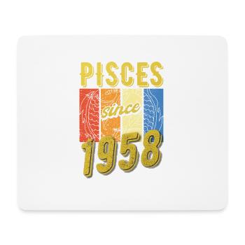 Poissons 1958 Anniversaire Zodiac Cadeau - Tapis de souris (format paysage) - blanc - Devant