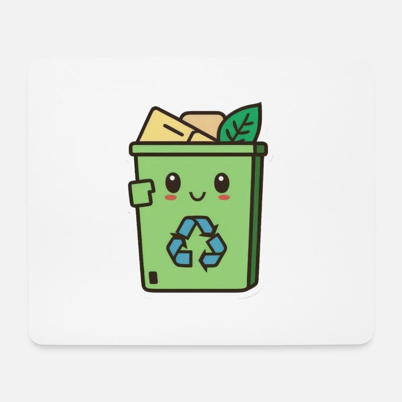 niedliches Recycling - Mousepad (Querformat) - Weiß