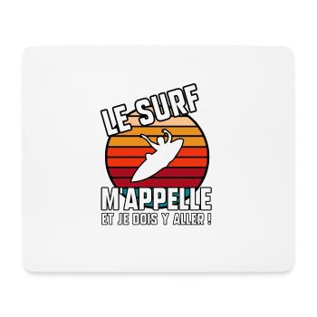 Le surf m’appelle et je dois y aller - Tapis de souris (format paysage) - blanc - Devant
