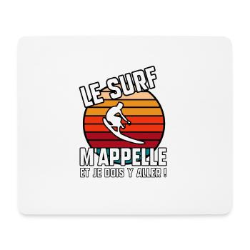Le surf m’appelle et je dois y aller - Tapis de souris (format paysage) - blanc - Devant