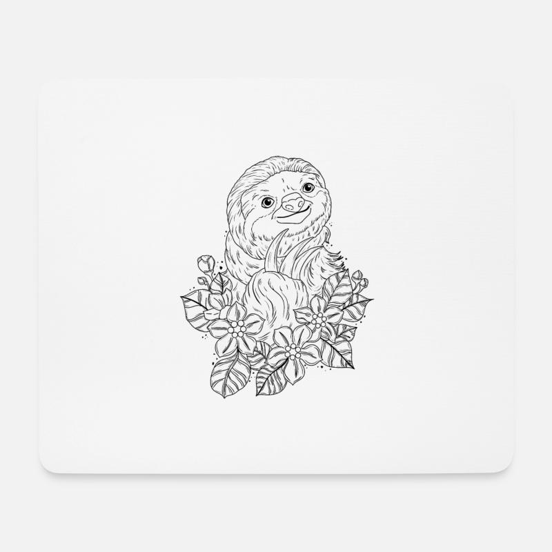 Faultier - Mousepad (Querformat) - Weiß