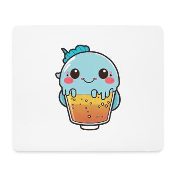 Kawaii Süßer Glücklicher Bunter Fisch Bubble Tee - Mousepad (Querformat) - Weiß - Vorne