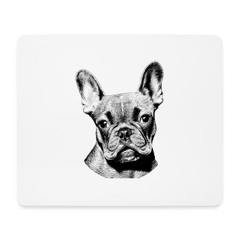Dog Dog Owner Bulldog Dogs Dog Owner - Tapis de souris (format paysage) - blanc - Devant