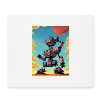 50er Jahre Cartoon - Verrückter Roboter - Sci-Fi - Mousepad (Querformat) - Weiß - Vorne