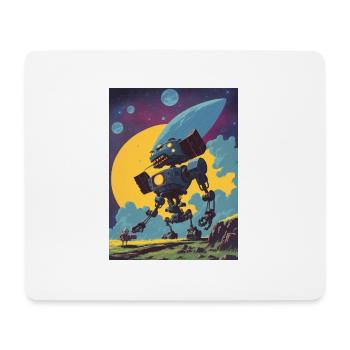 50er Jahre Cartoon - Verrückter Roboter - Sci-Fi - Mousepad (Querformat) - Weiß - Vorne