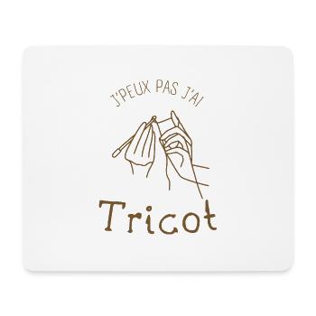 Je peux pas j'ai tricot - Tapis de souris (format paysage) - blanc - Devant
