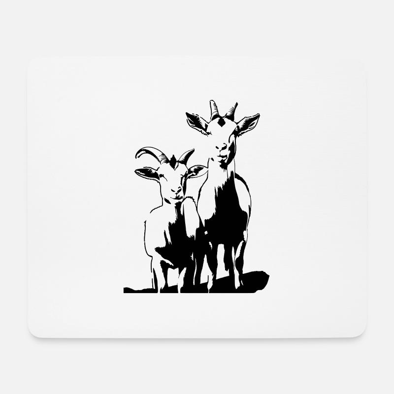ZIEGEN - Mousepad (Querformat) - Weiß