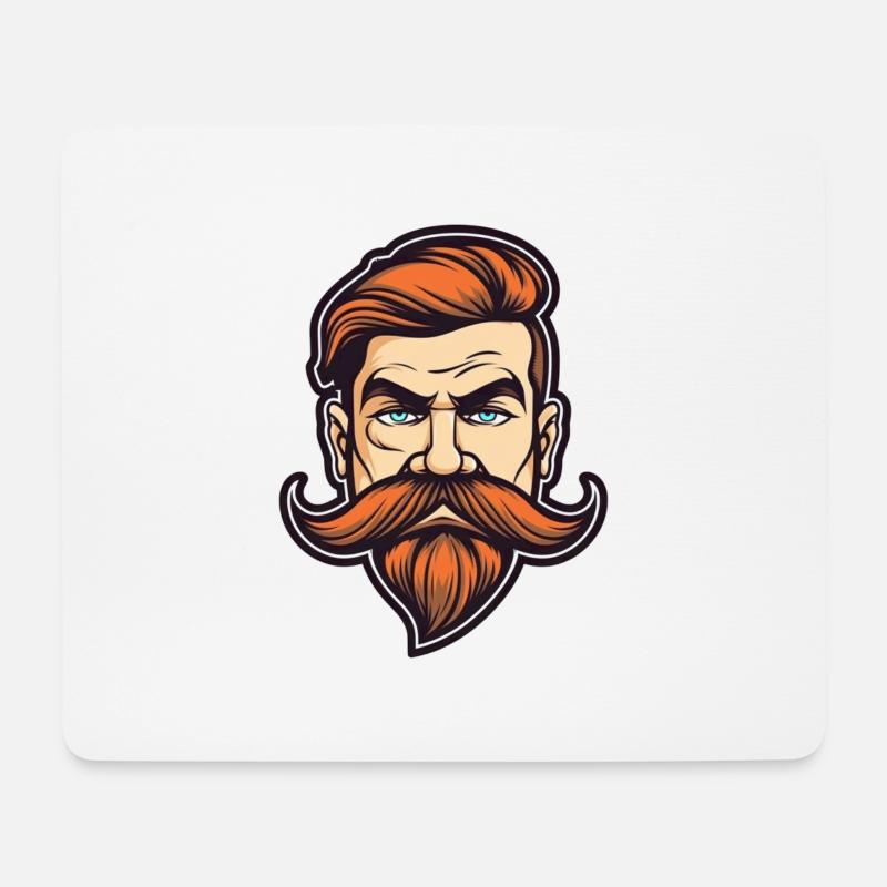Mustache Man - Mousepad (Querformat) - Weiß