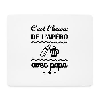 C'est l'heure, papa, cadeau de naissance - Tapis de souris (format paysage) - blanc - Devant