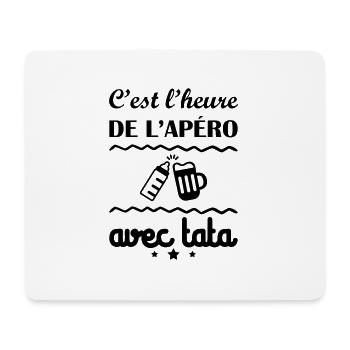 C'est l'heure, tata, cadeau de naissance - Tapis de souris (format paysage) - blanc - Devant