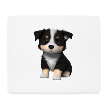 Chiot Berger Australien Propriétaire Chien - Tapis de souris (format paysage) - blanc - Devant