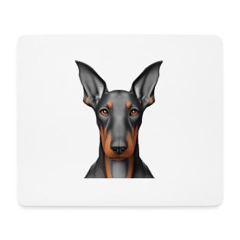 Doberman Dresseur Doberman Chien Doberman Chiot - Tapis de souris (format paysage) - blanc - Devant