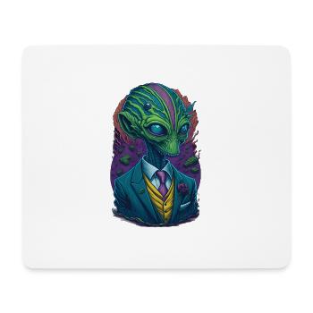Alien mit Anzug Gruselig Aliens UFO - Mousepad (Querformat) - Weiß - Vorne