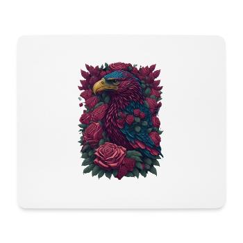 Adler Umgeben mit Rosen Cool - Mousepad (Querformat) - Weiß - Vorne
