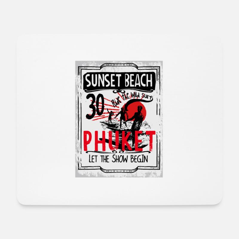 Strand-T-Shirt-Design - Mousepad (Querformat) - Weiß