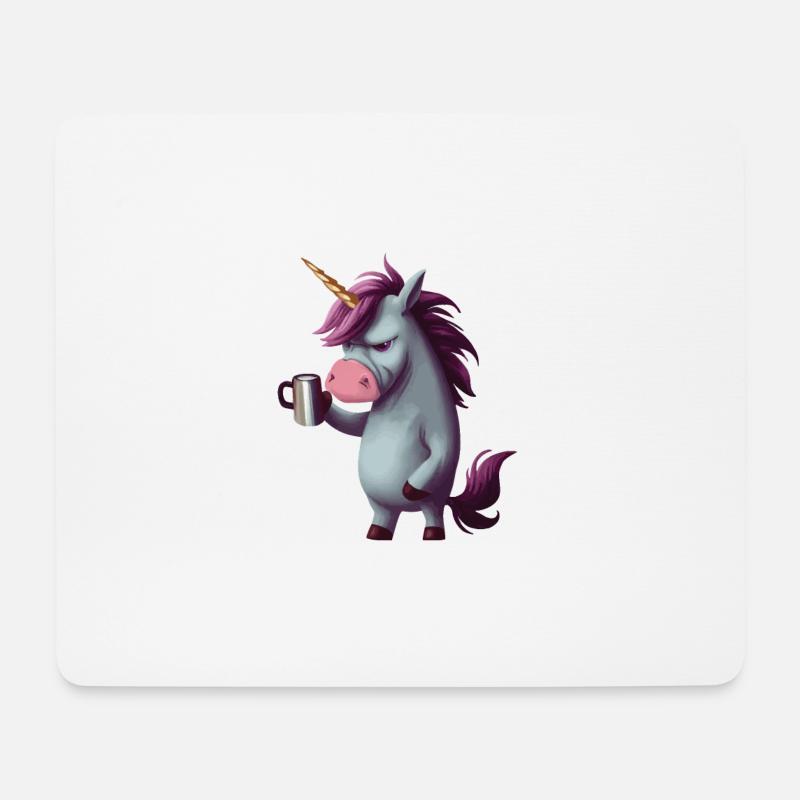 Guten Morgen Ganz Dünnes Eis Morgenmuffel Einhorn - Mousepad (Querformat) - Weiß