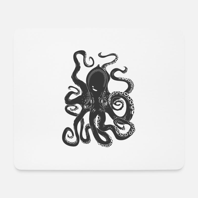 Meerestiere - Mousepad (Querformat) - Weiß