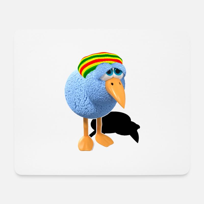 Reggae Bird Peter - Tapis de souris (format paysage) - blanc