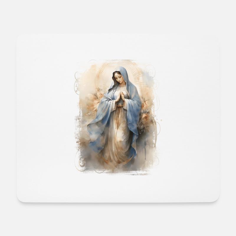Heilige Maria Maria Madonna Mariana Jungfrau Maria Heilig - Mousepad (Querformat) - Weiß