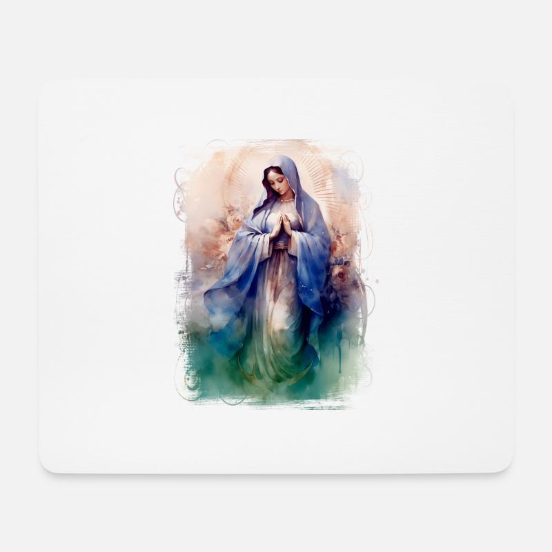 Heilige Maria Maria Madonna Mariana Jungfrau Maria Heilig - Mousepad (Querformat) - Weiß