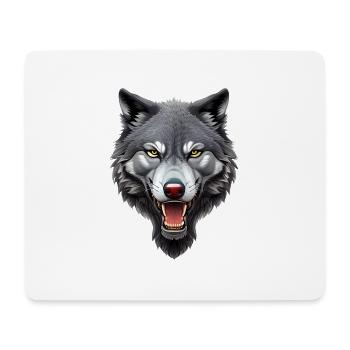 loup - Tapis de souris (format paysage) - blanc - Devant