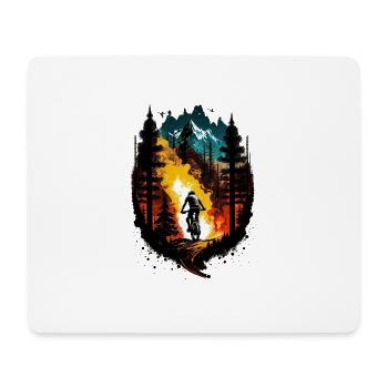 Mountain cyclist - Mouse Pad (horizontal) - white - Front