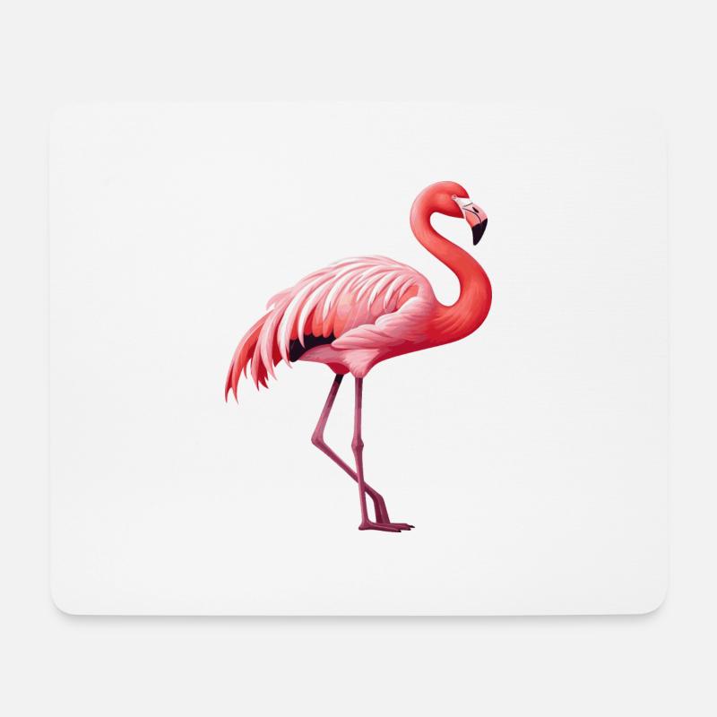 Flamingo - Mousepad (Querformat) - Weiß