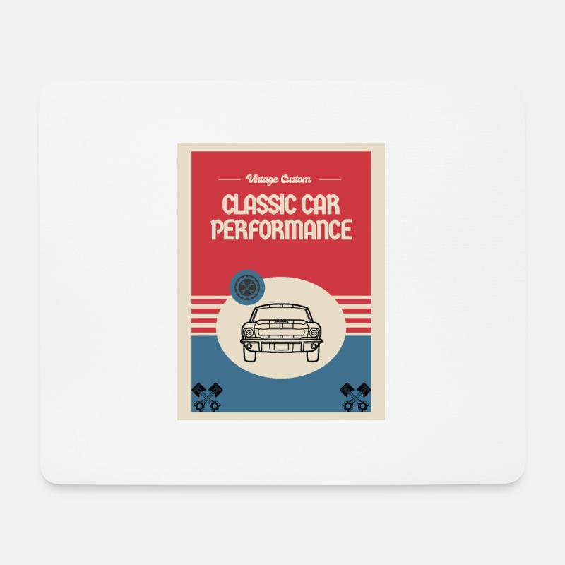 Classic Custom Car Performance - Mousepad (Querformat) - Weiß