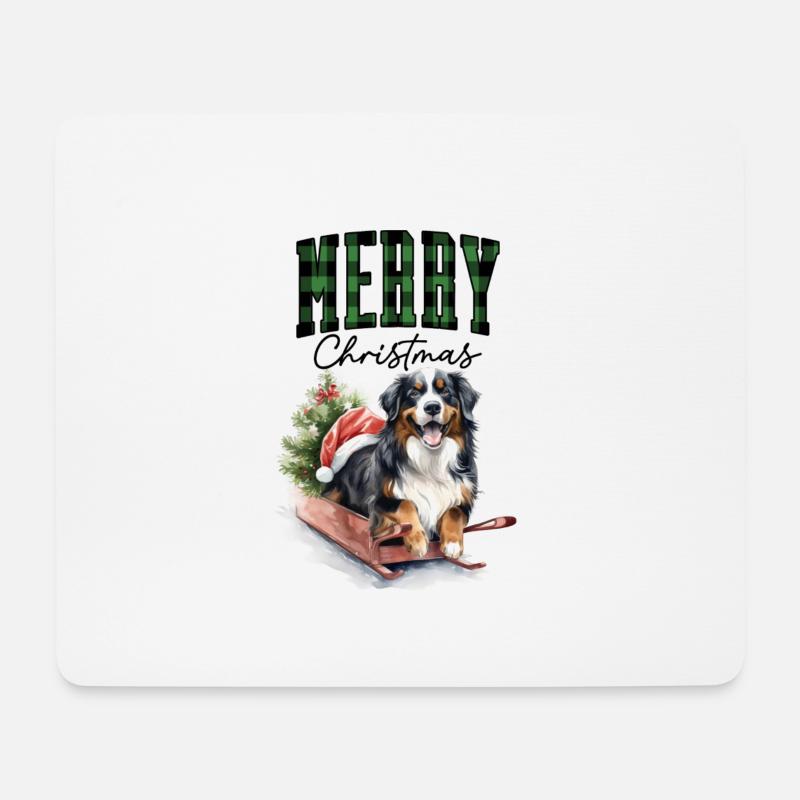 Berner Sennenhund Weihnachten - Mousepad (Querformat) - Weiß