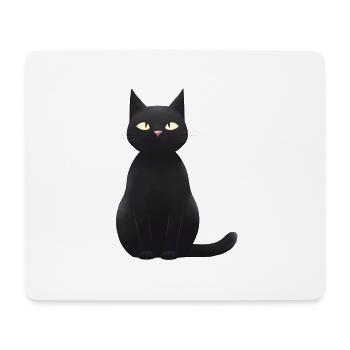 cute black cat - Mouse Pad (horizontal) - white - Front