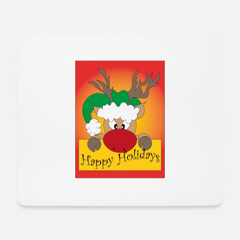 Be Nosy Rudolph/ Frohe Feiertage - Mousepad (Querformat) - Weiß
