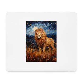 Lion, Van Gogh, Nuit Étoilée, Animal, Lions - Tapis de souris (format paysage) - blanc - Devant