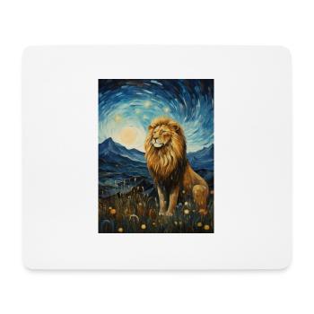 Lion, Van Gogh, Nuit Étoilée, Animal, Lions - Tapis de souris (format paysage) - blanc - Devant
