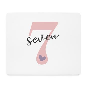 7. Geburtstag Sieben seven - Mousepad (Querformat) - Weiß - Vorne