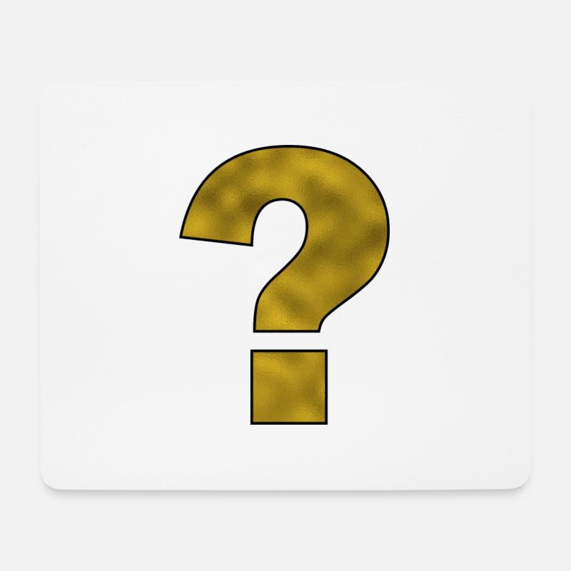 Satzzeichen Fragezeichen Gold - Mousepad (Querformat) - Weiß