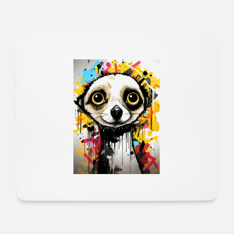 [MB] Erdmännchen-Buntes Abenteuer - Mousepad (Querformat) - Weiß