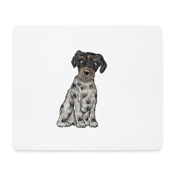 Yorkshire Biewer Terrier - Tapis de souris (format paysage) - blanc - Devant